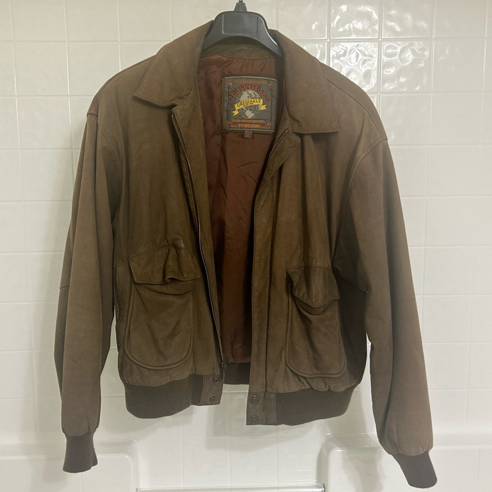 Vintage 100% Leather Jacket Adventure Bound